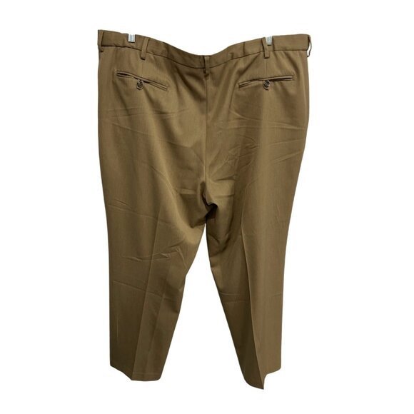 Izod Tan Classic Fit Pleated Dress Pants 46x30 - Picture 2 of 9